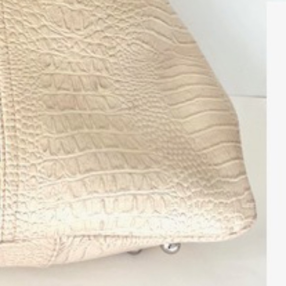 Mito Milan Ostrich Trim Embossed Leather Shoulder Bag - Picture 11 of 11